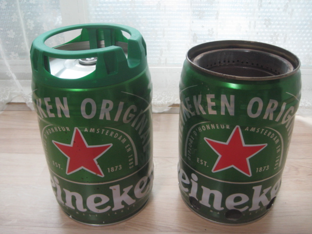 우드스토브 깡통 하이네캔 5리터 케그 빈깡통 불멍