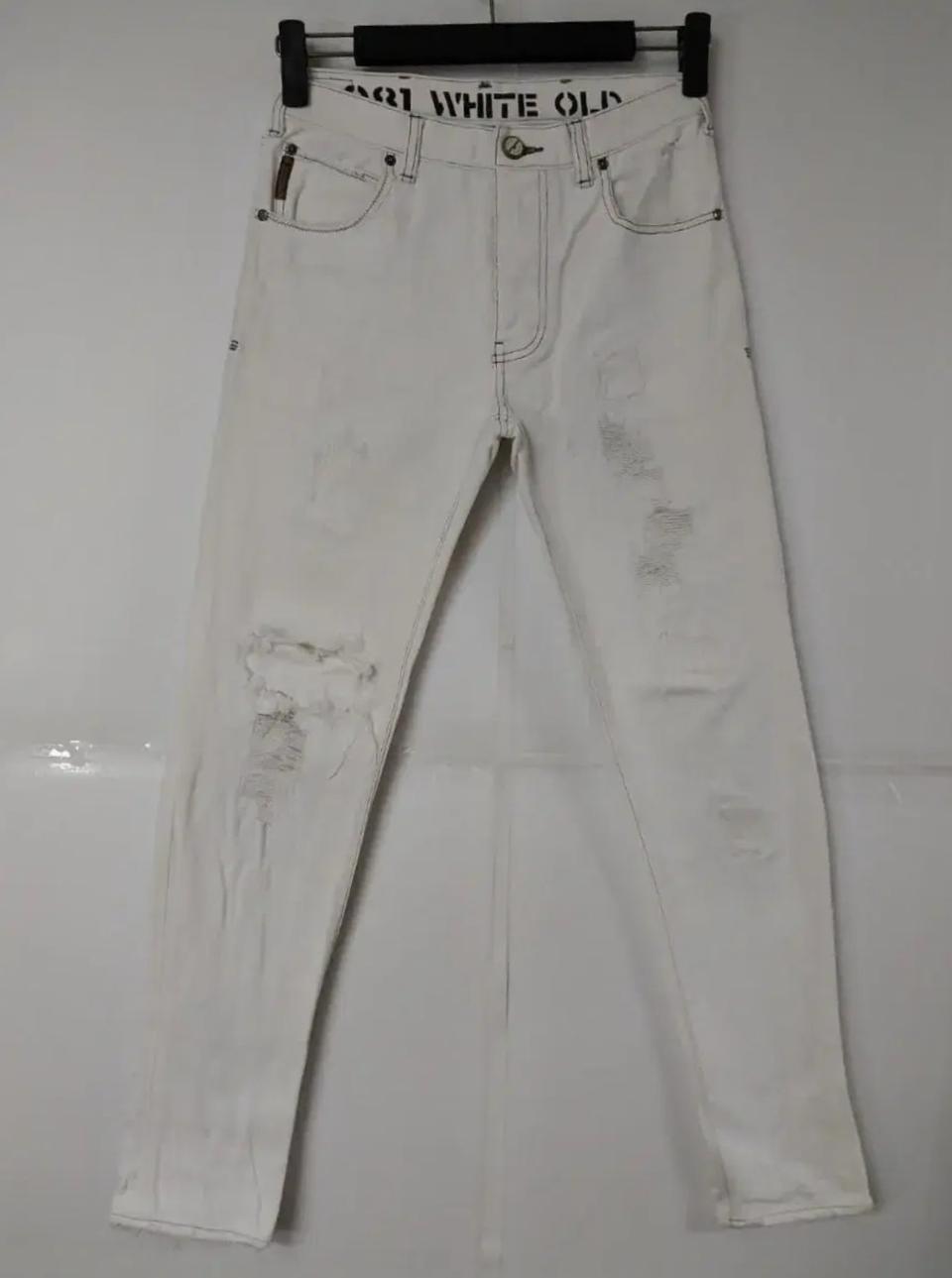 29)알마니 화이트 USA 찢청 일자 면바지 명품청바지