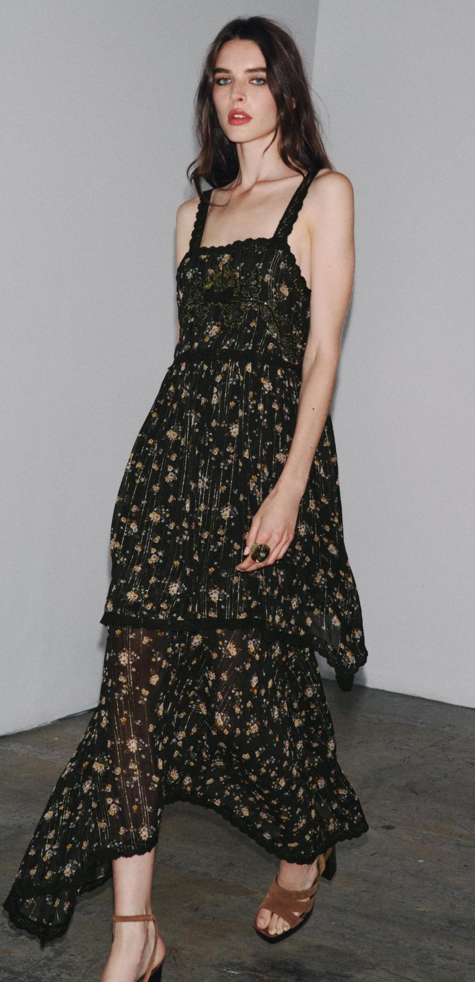 새상품) ZW컬렉션 자라 플라워 프린트 원피스