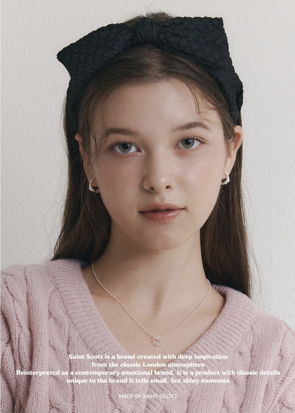 세인트스코트 블랙 리본 헤어밴드