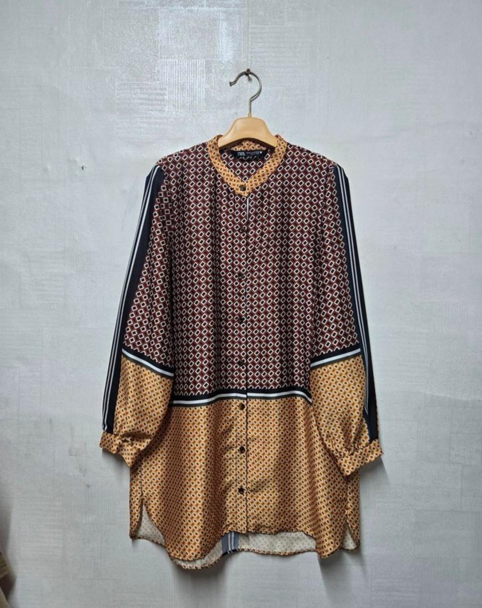 자라 패턴 블라우스 XS