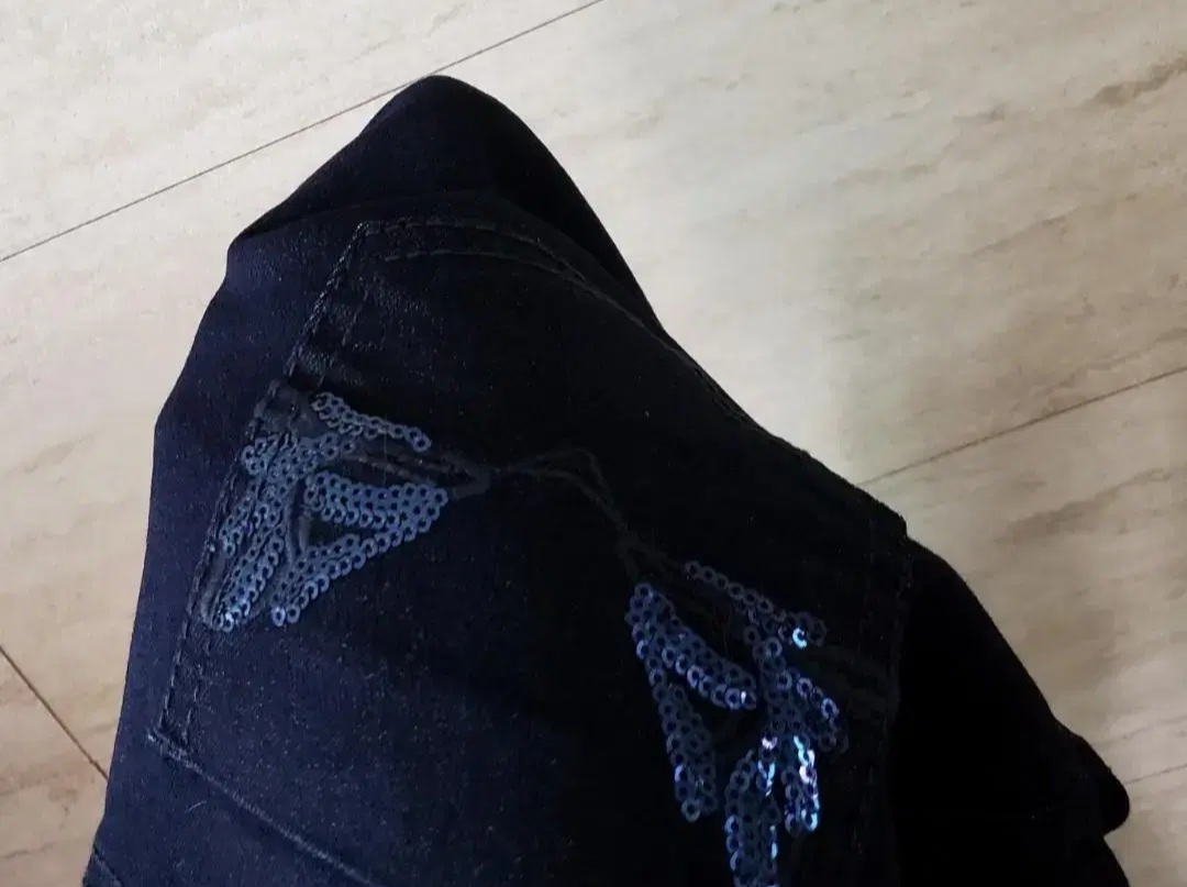 [♡BIG SALE♡]스팽클 포인 진청 스키니진M