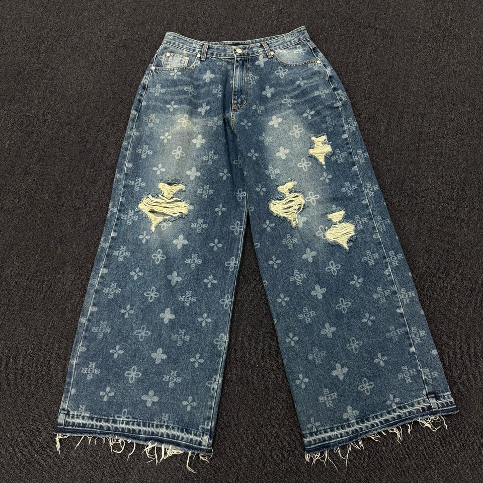 써저리 모노그램 데미지 데님 팬츠