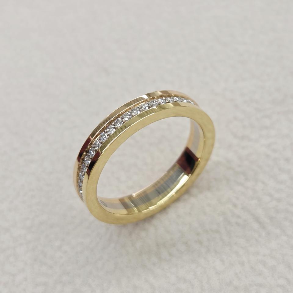 [47호] 까르띠에 방돔 루이 웨딩 링 파베 다이아 3색