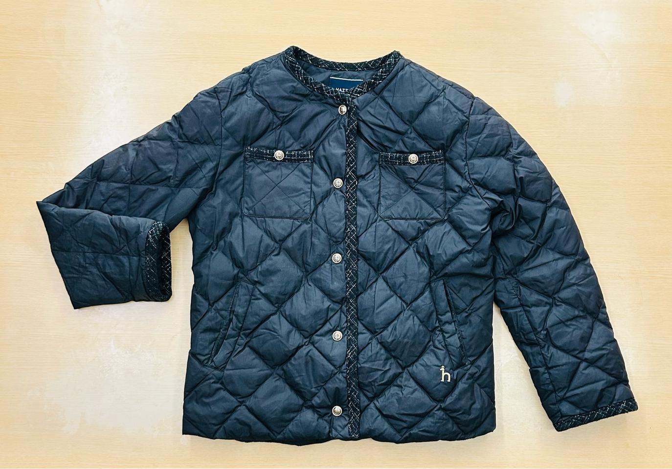 165사이즈 헤지스 퀼팅 누빔 경량 패딩 블랙 정품