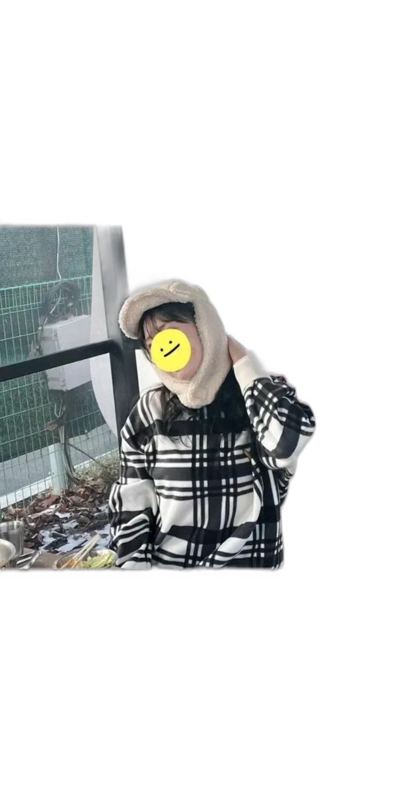 뽀글이 귀달이 모자 아이보리