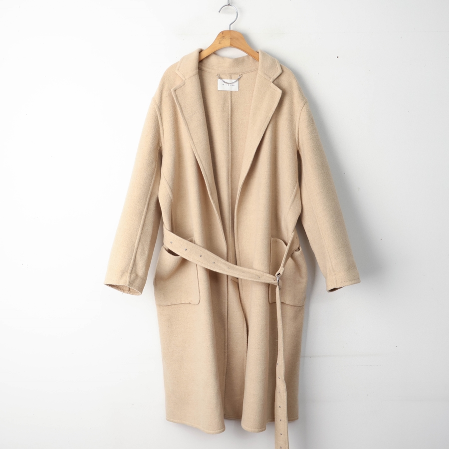 55/미샤 울 캐시미어 벨티드 코트