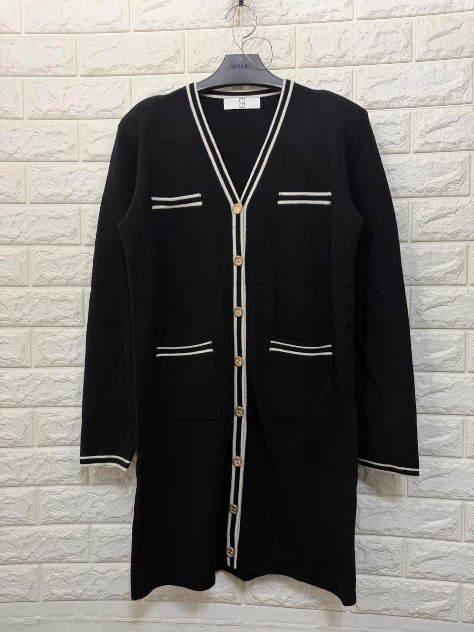 시에 울 캐시미어 롱 가디건 F