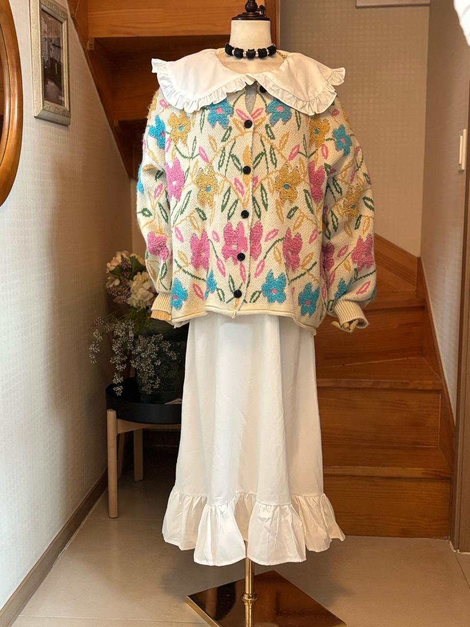 플라워 자수 가디건 BNX