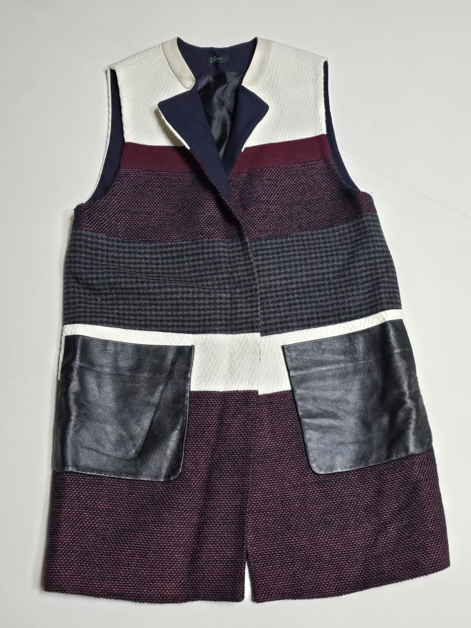 베네통 배색 롱 베스트 (55사이즈)