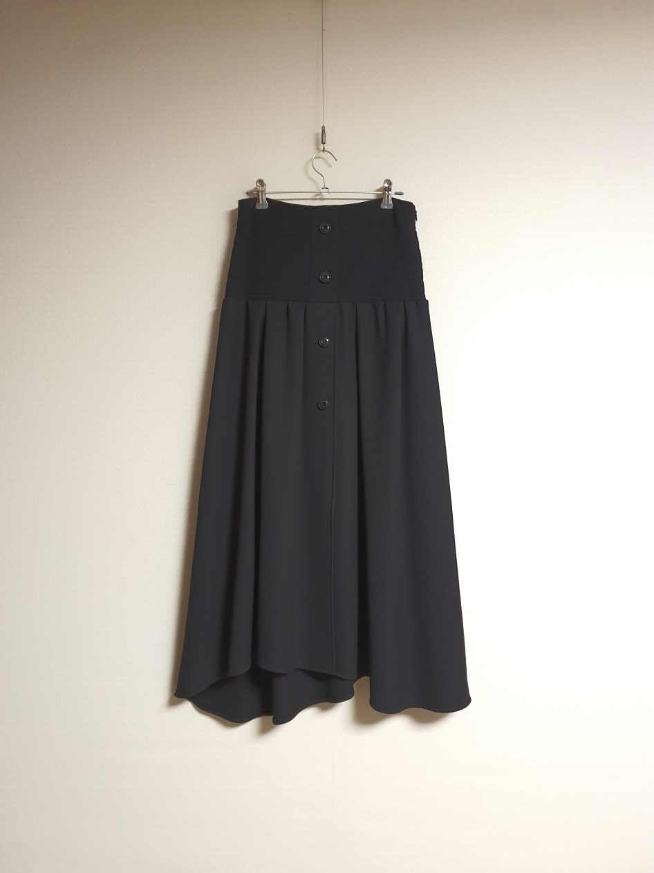 시스템 SYSTEM 언밸런스 허리밴딩 플레어 스커트 44사이즈 정품 