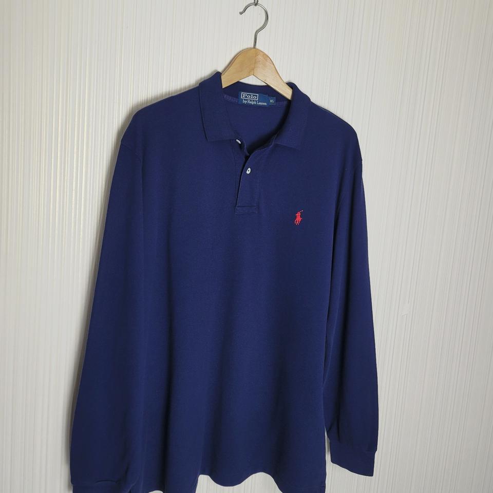 XL 폴로 긴팔 카라티셔츠 네이비 랄프로렌 피케