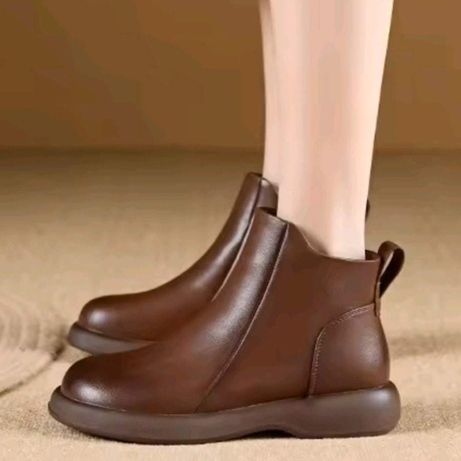여성가죽부츠/플랫부츠/라운드토/소프트/옆지퍼/225~250