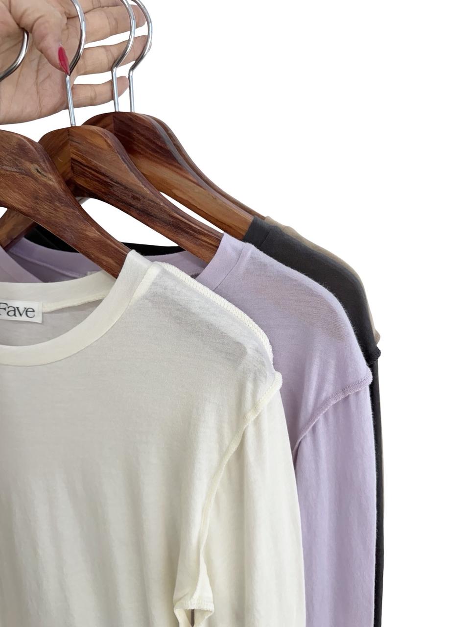 오버로크 소프트 슬림핏 티셔츠-4컬러