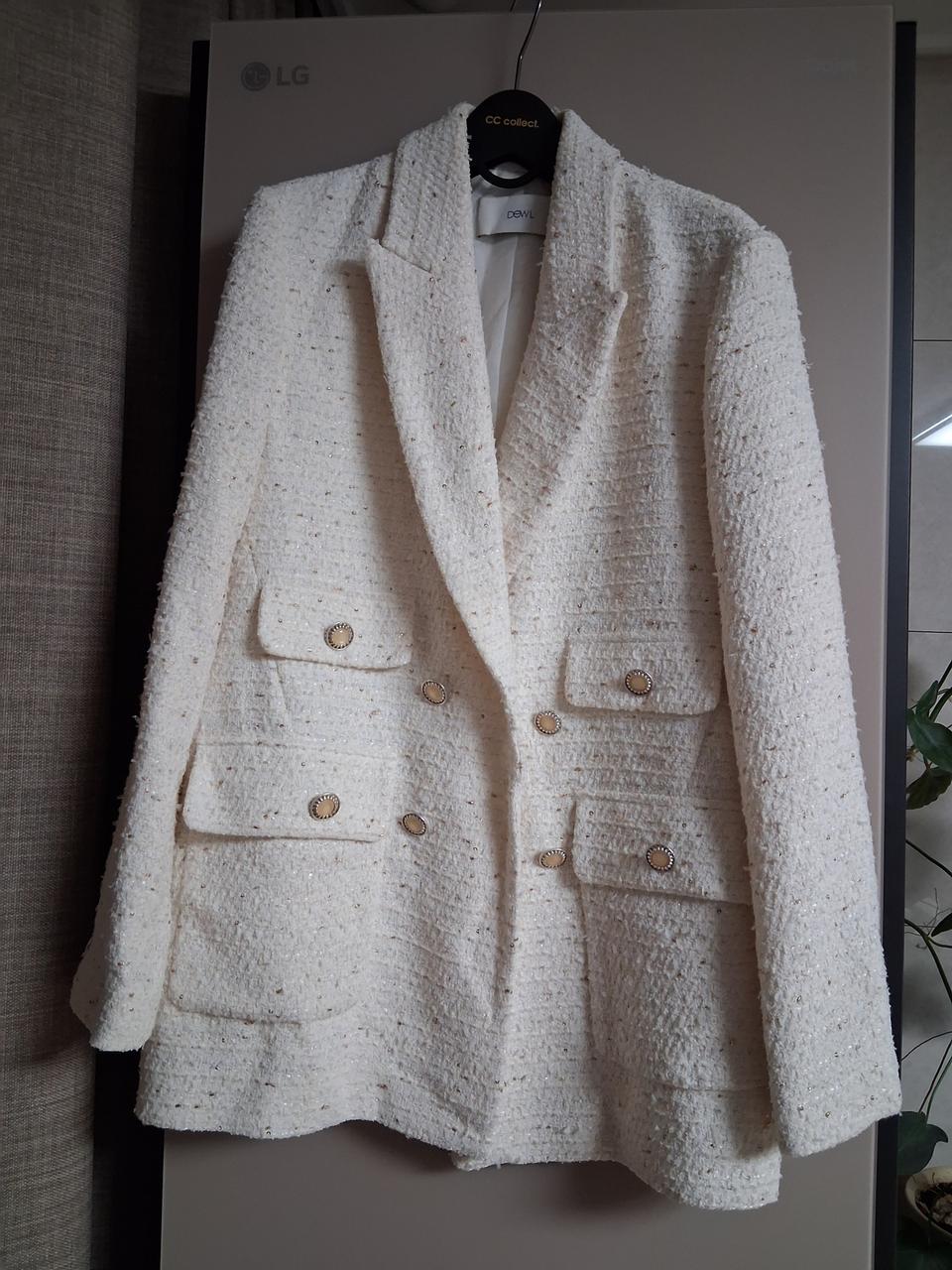 듀엘 골드펄 아이보리 트위드 자켓