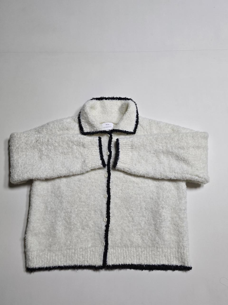 MONDAYUG 배색 니트 가디건 (프리사이즈)