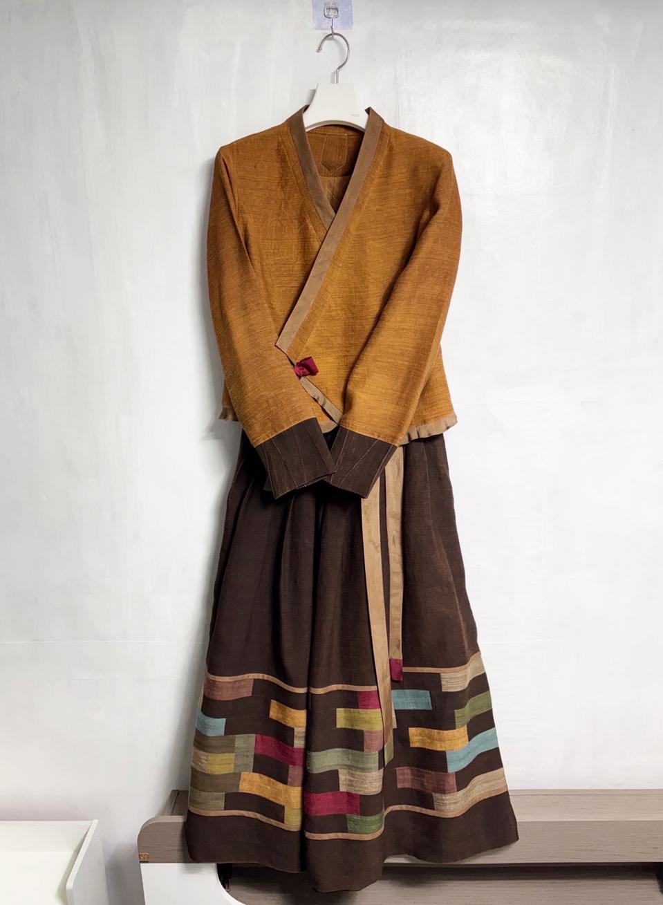 (맞춤옷) 천연염색 인견 한복 세트