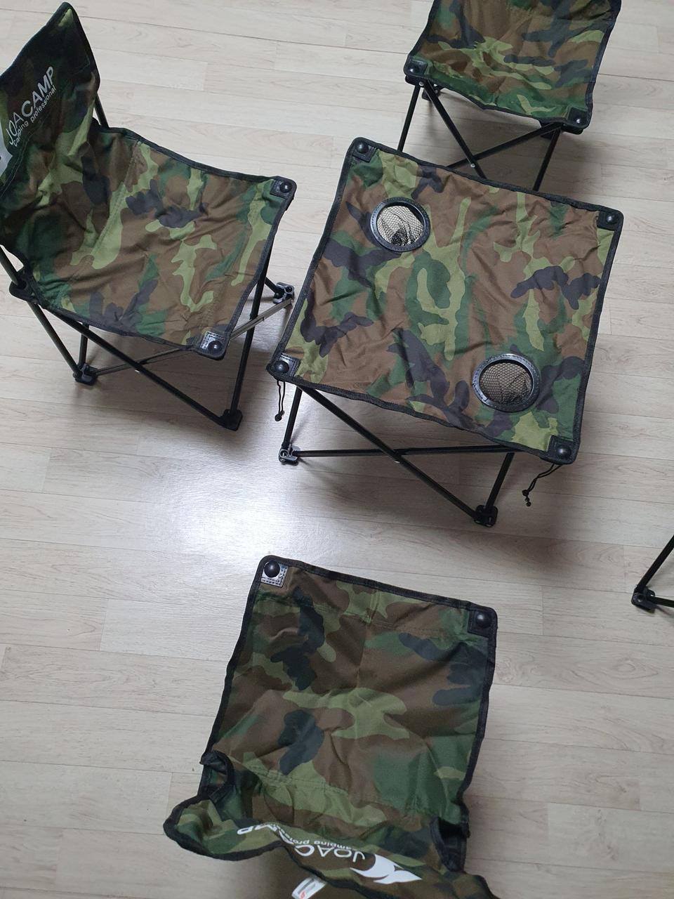 조아캠프 캠핑 낚시 야외활동 의자4개 테이블 1개 밀리터리 완전좋아요
