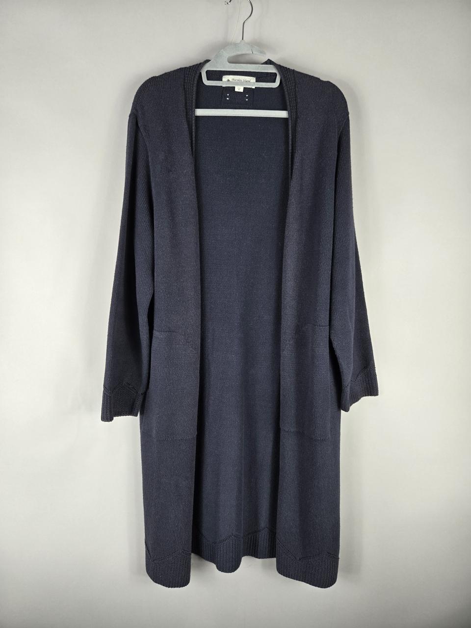 [무료배송]써스데이아일랜드 M 롱 니트 오픈 가디건 네이비