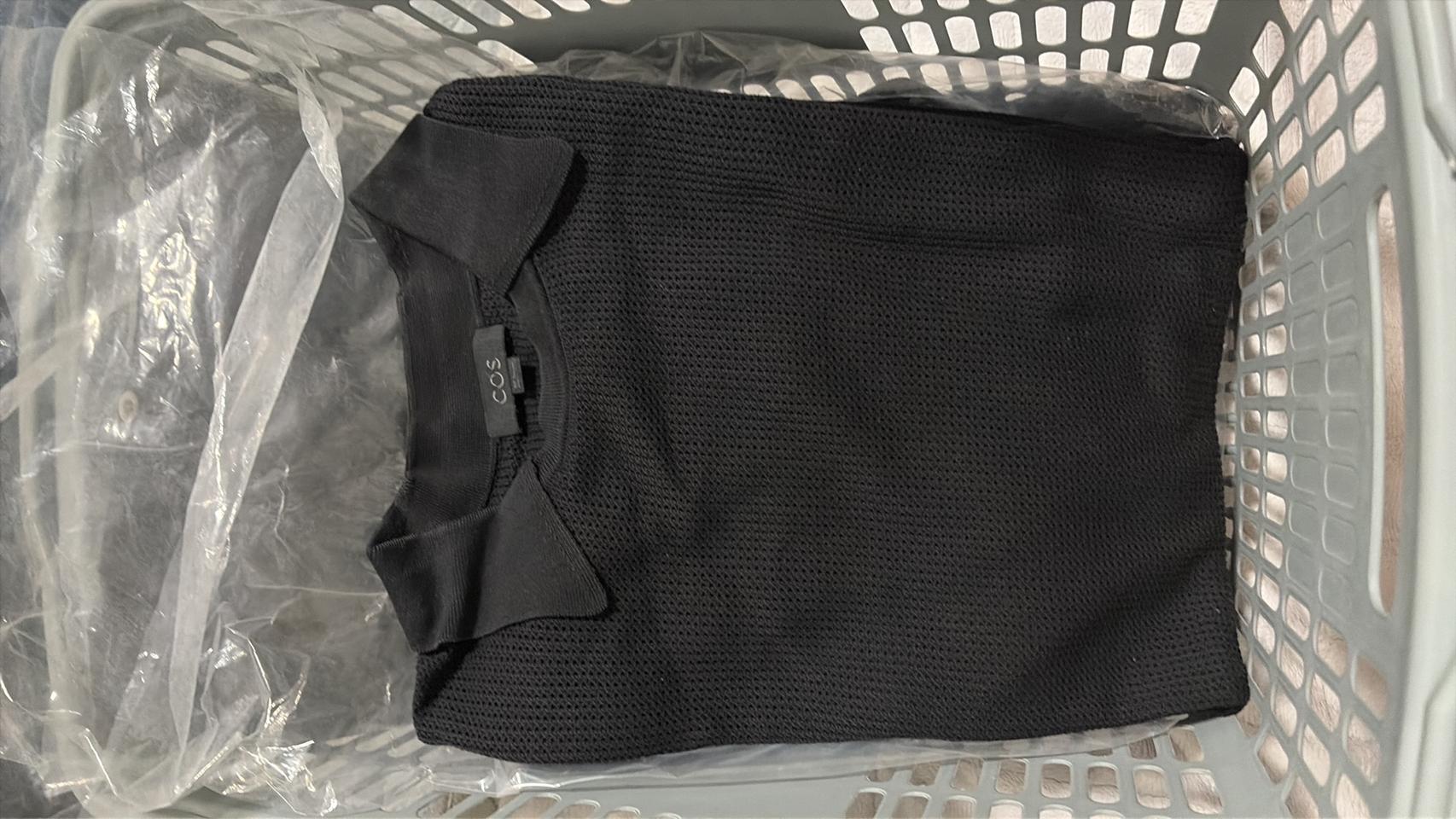 코스 와플니트 코튼 폴로 셔츠 L