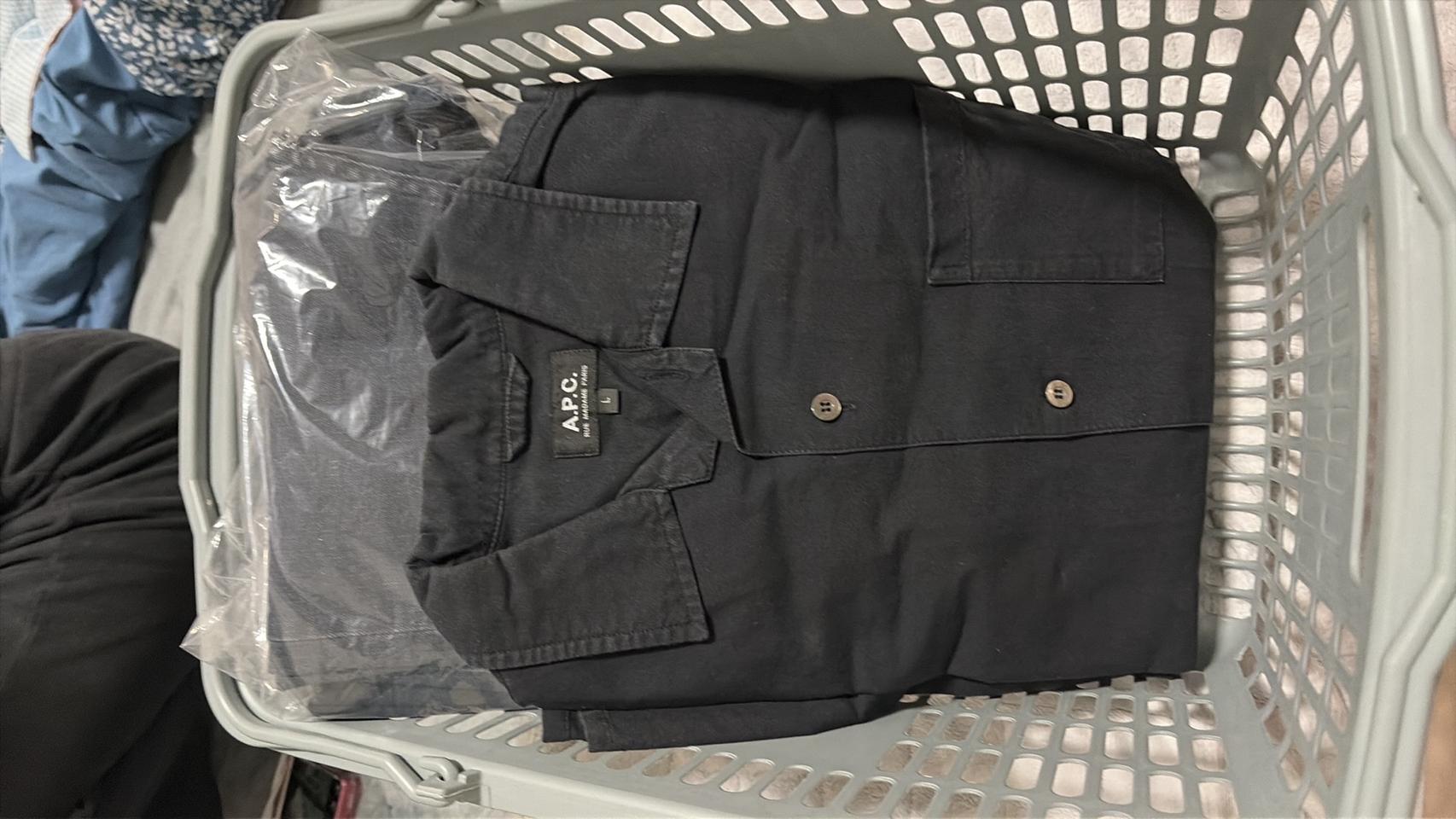 APC 코튼 반팔 셔츠 블랙 L