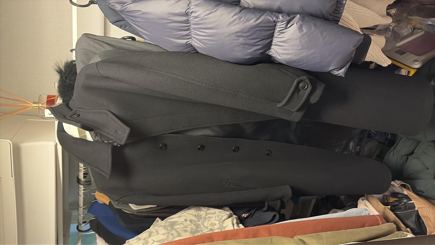 쿠어 캐시미어 블렌드 발마칸 코트 블랙 XL