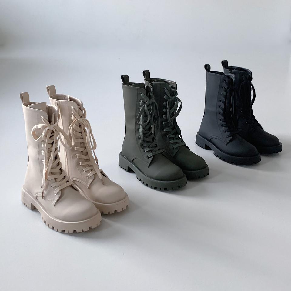 @세일 237 둥근코 4cm 크리미 밀리워커 미들부츠 3칼라