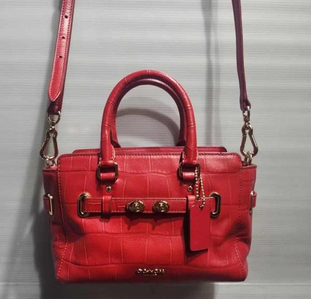 코치 가죽 크로스/토트백 레드-정품