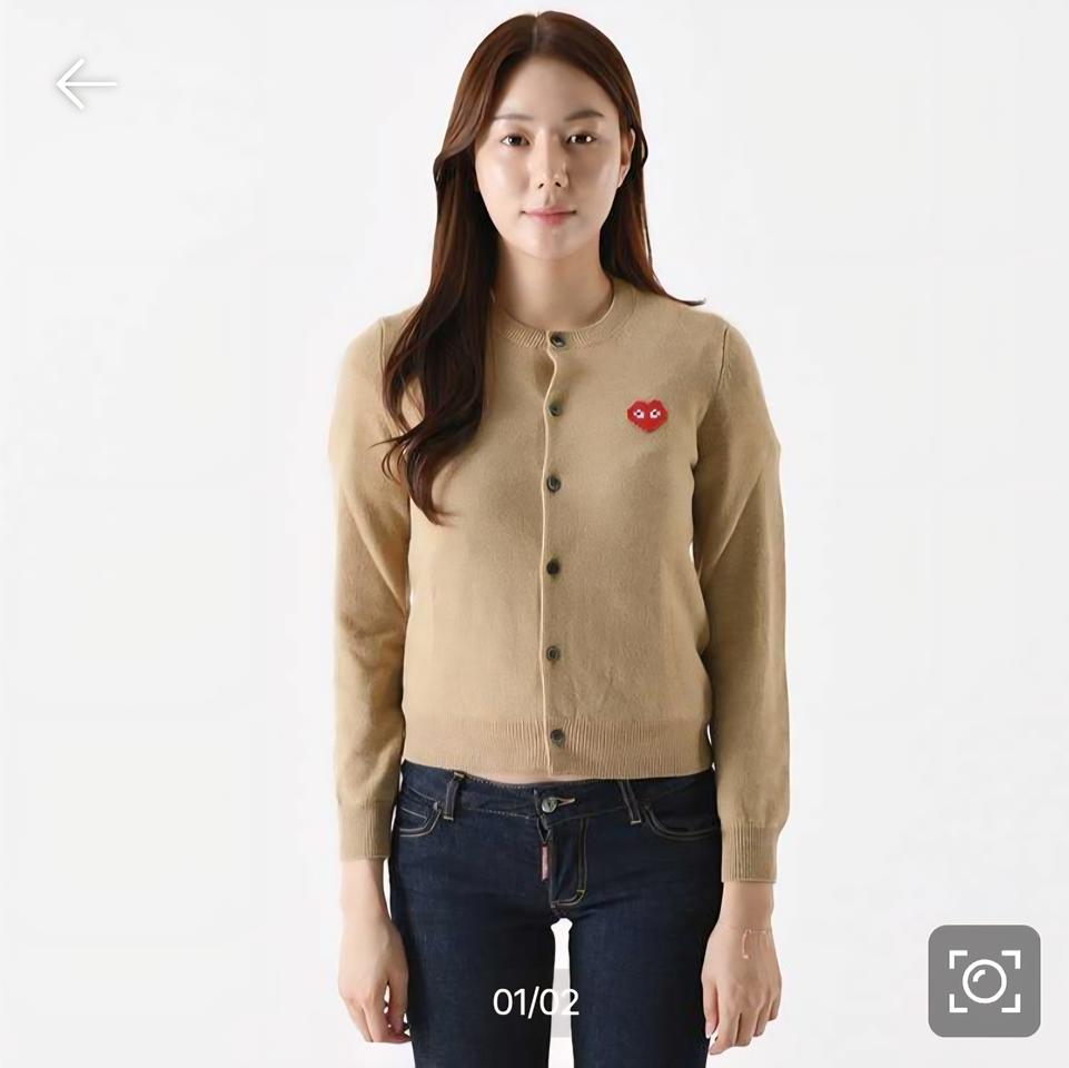 꼼데가르송 x 인베이더 픽셀 와펜 울가디건  M 22SS 무료배송