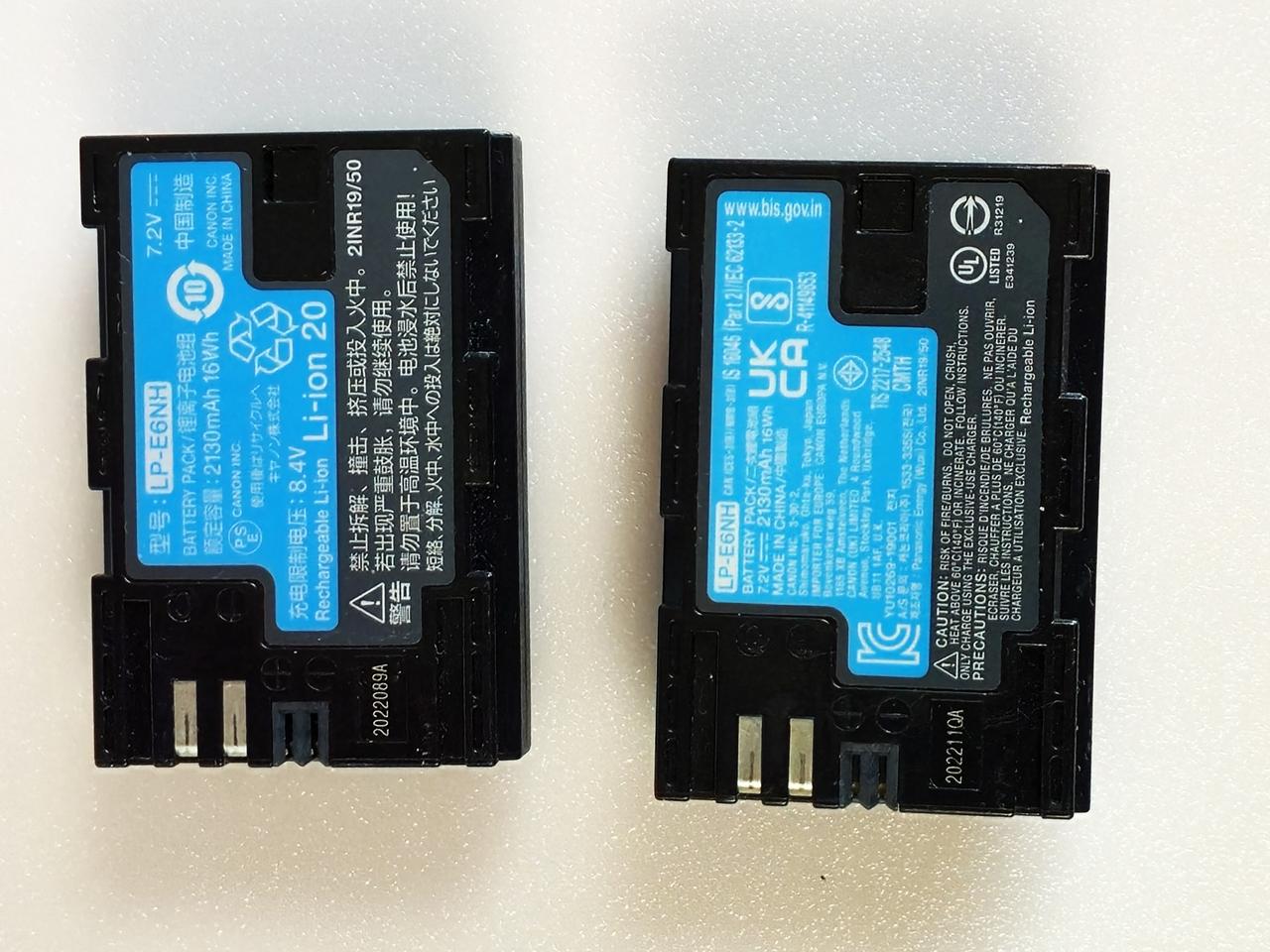 캐논 정품 대용량 리튬 이온 배터리 LP-E6NH 2개