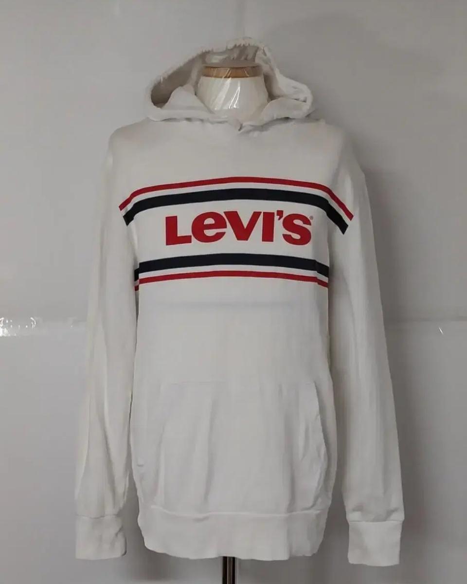95)리바이스 빅로고 레드텝 긴팔 후드티셔츠