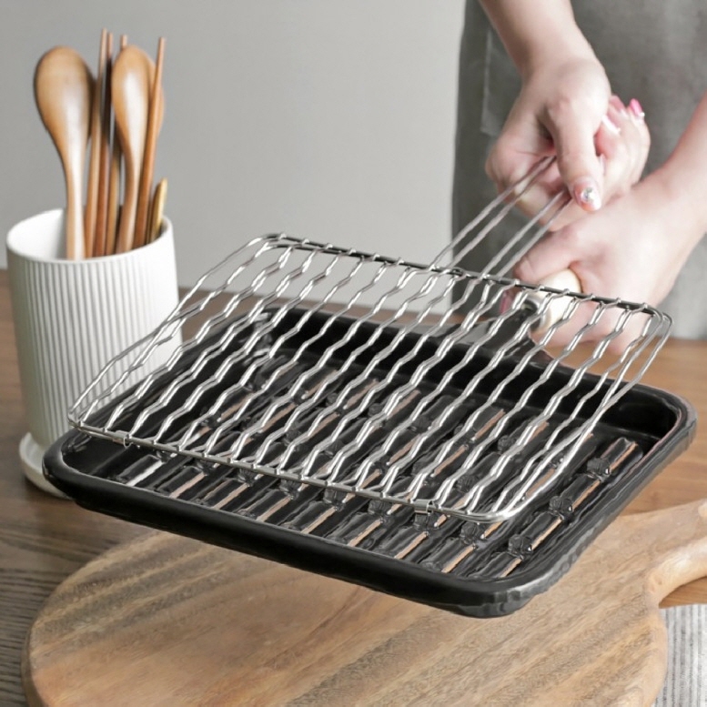 로스트 직화구이 사각 스텐석쇠그릴팬/ PUQ096