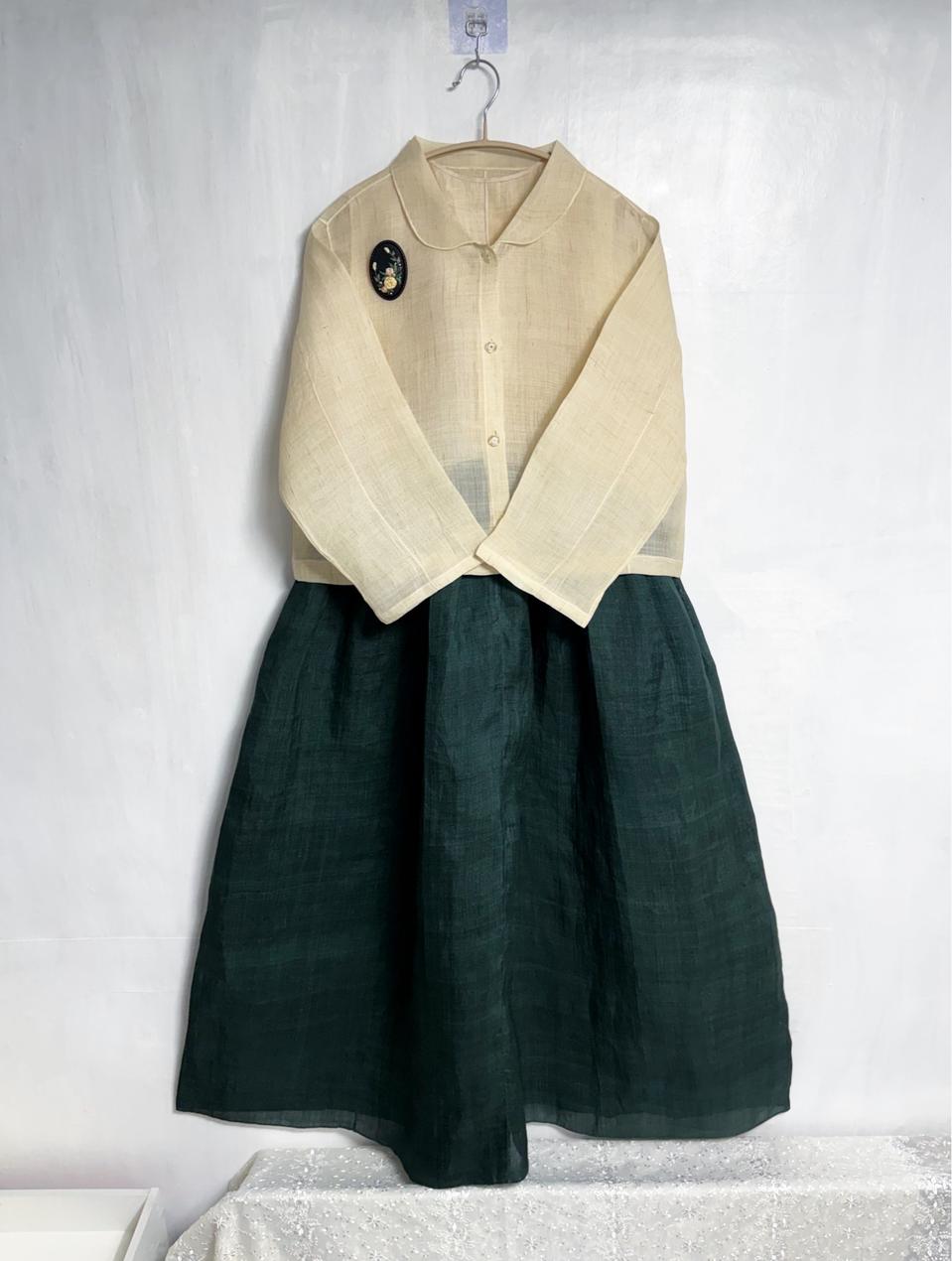 (맞춤) 모시 저고리, 원피스 한복 세트