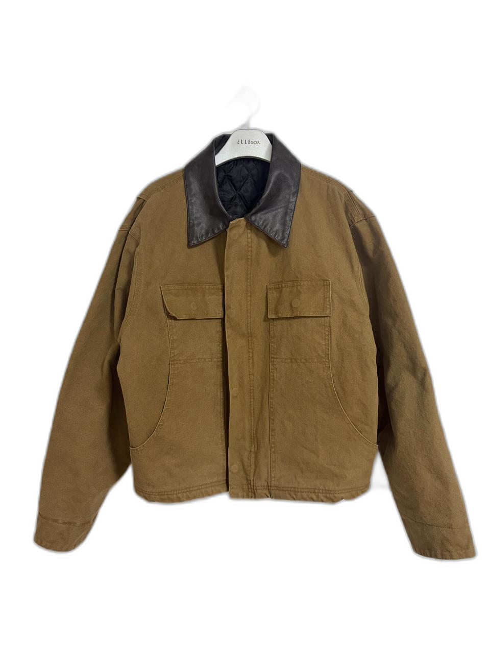 일본산 크롭 진베이지 면자켓 점퍼