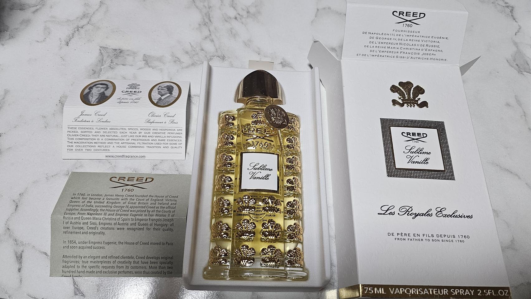 크리드 서블라임 바닐라 로얄 익스클루시브여성향수 75ml 미개봉 새상품