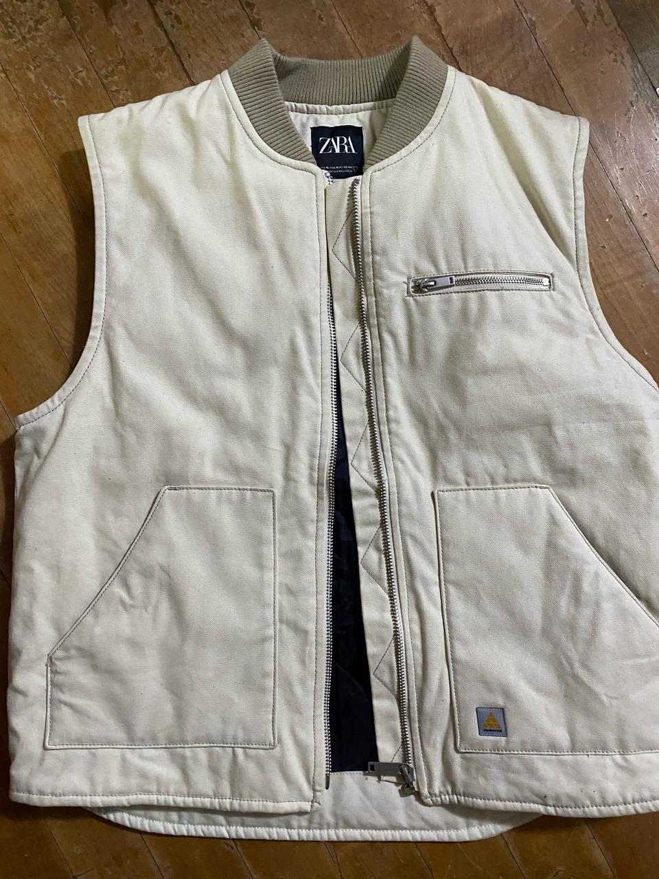 ZARA 워크웨어 아이보리 패딩 베스트 XL (105)