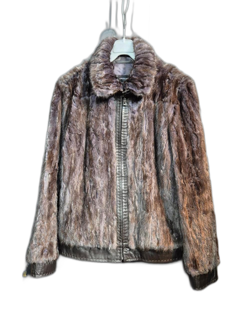 밍크 가죽 배색 자켓 S