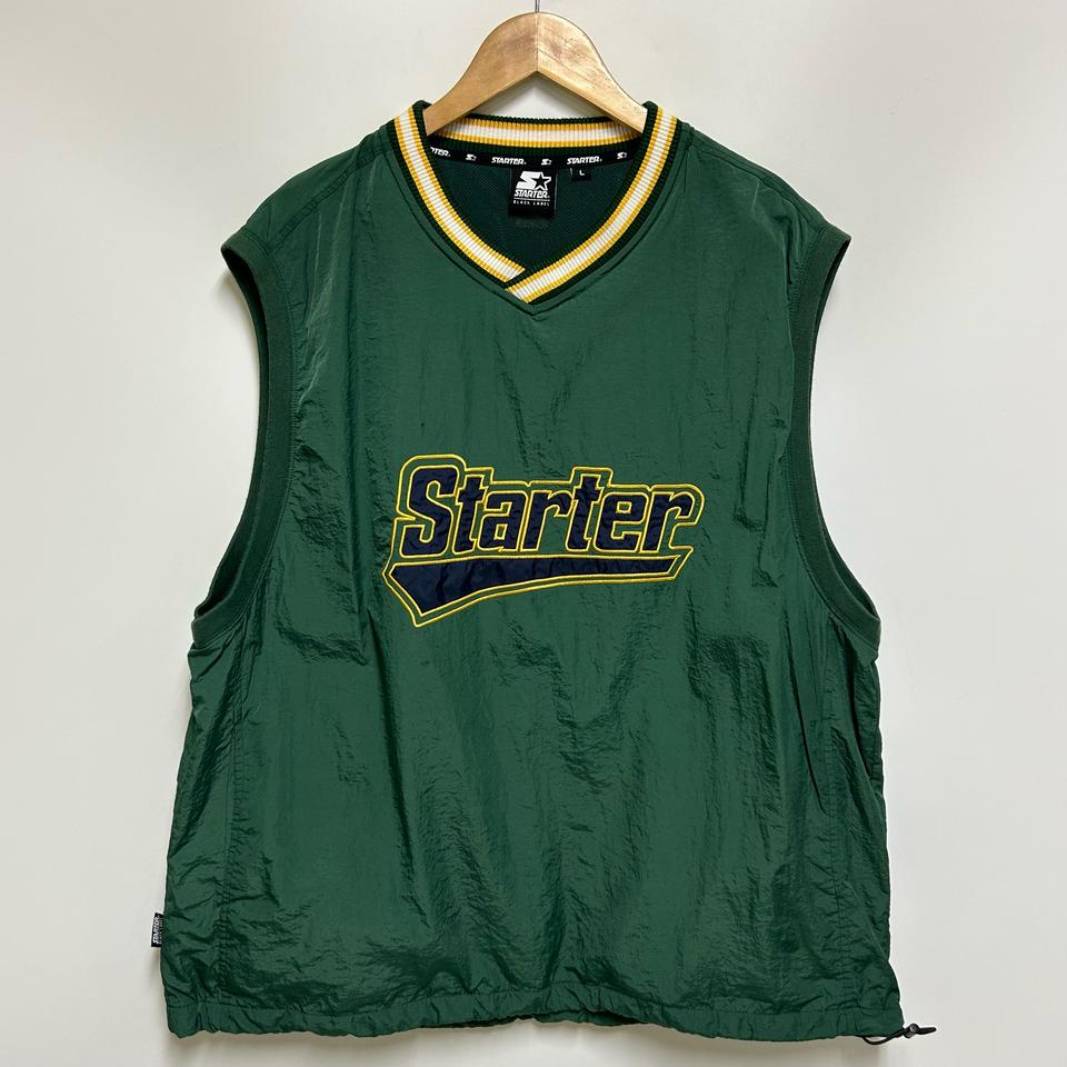 [남자 100]스타터 레터링 자수 나일론 브이넥 베스트