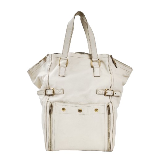 정품 생로랑(입생로랑) 아이보리 가죽 다운타운 백