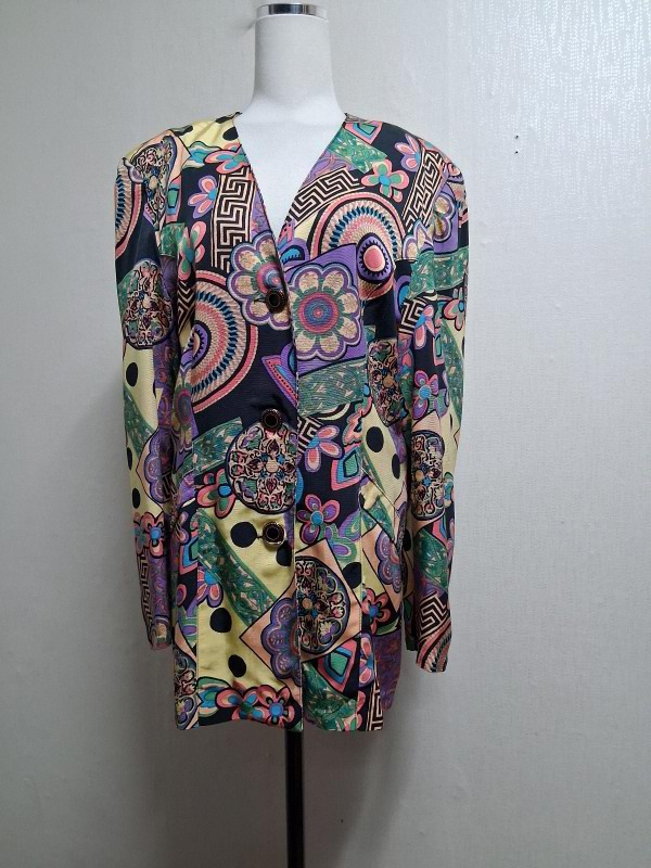ELISA  화려한 보헤미안 레트로 쟈켓 77크기이탈리아 겉감 실크같은