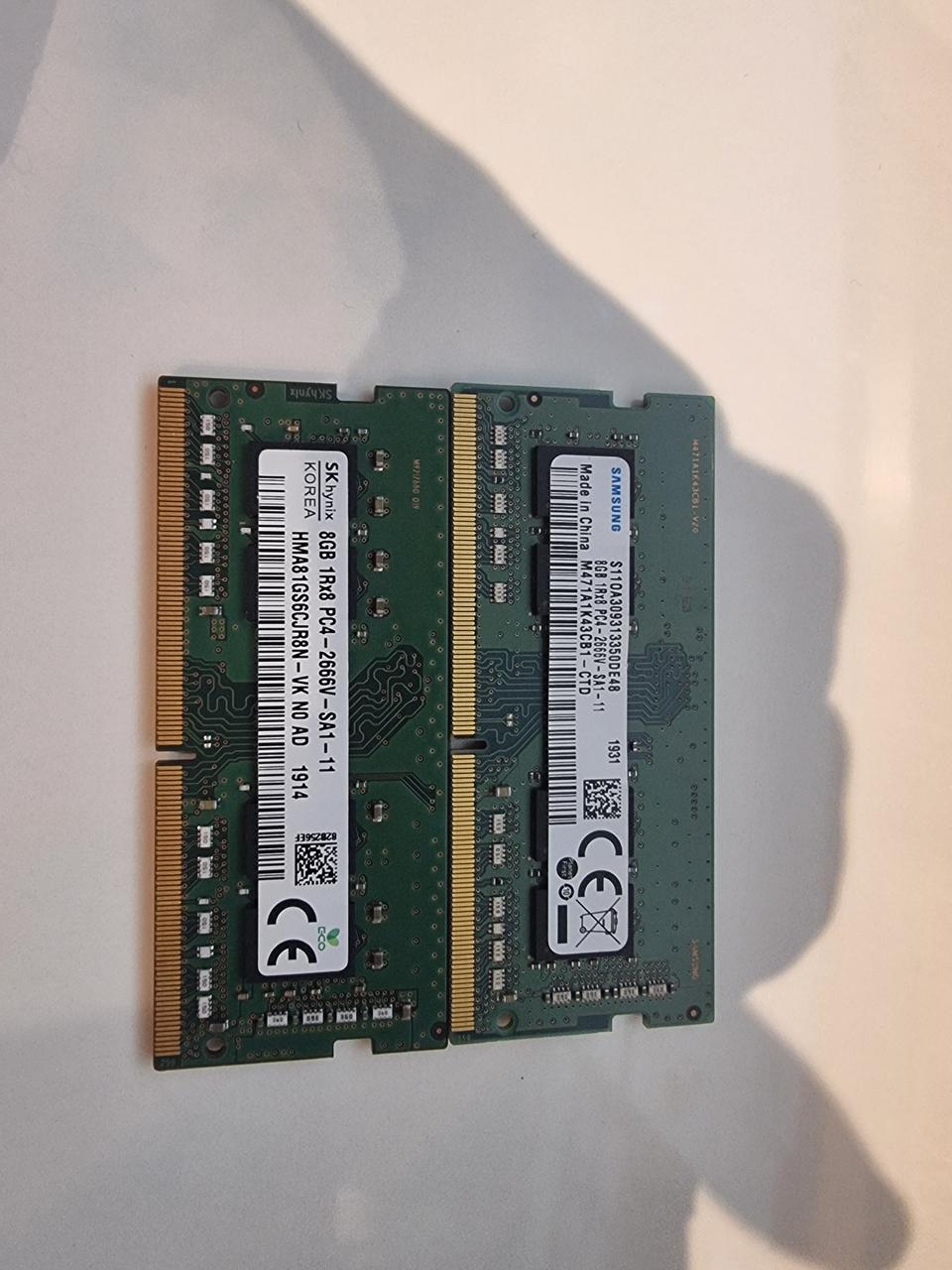 삼성, SK 하이닉스 노트북 DDR4 메모리 8GB 2개 세트 팜