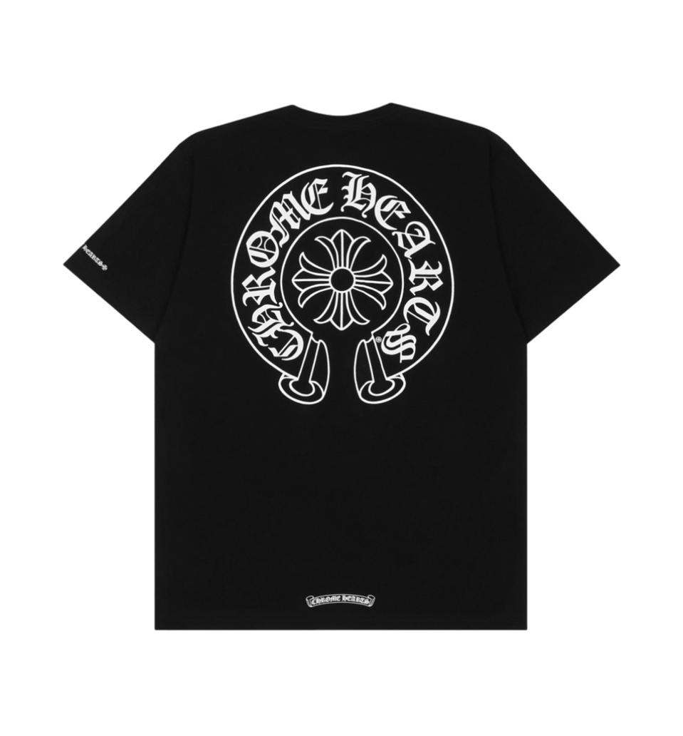 L / 크롬하츠 홀스슈 로고 포켓 티셔츠 블랙