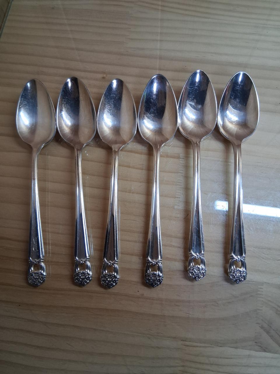 빈티지 실버 플레이트 스푼 6개
