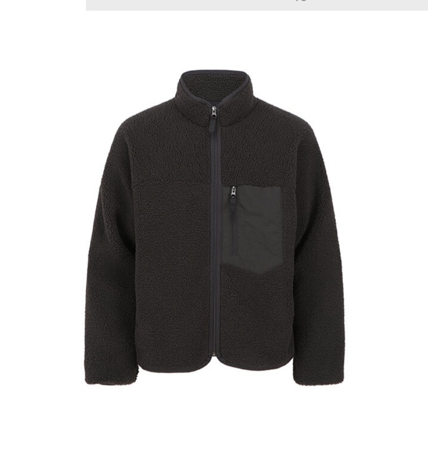 새상품급) 탑텐 남녀공용 다크그레이 쉘파 패딩 하이넥 플리스 집업_MSD