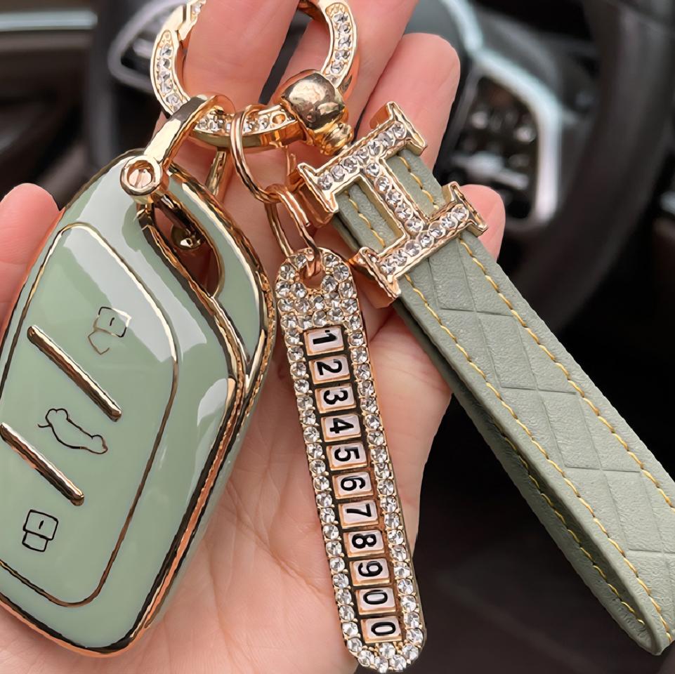 차량용 큐빅 가죽 키링세트 1+1 특가