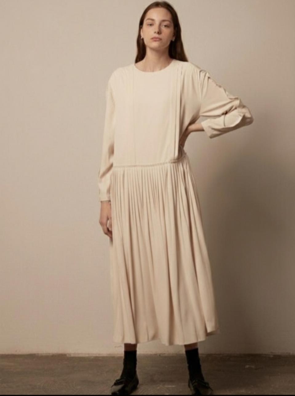 비뮤즈맨션 플리츠 롱원피스 44~55사이즈