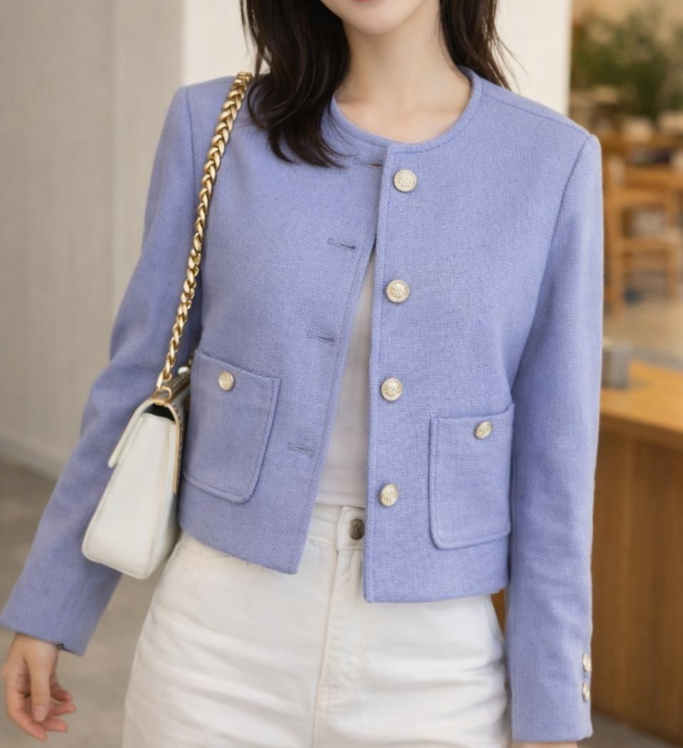 플라망고 소라색 자켓