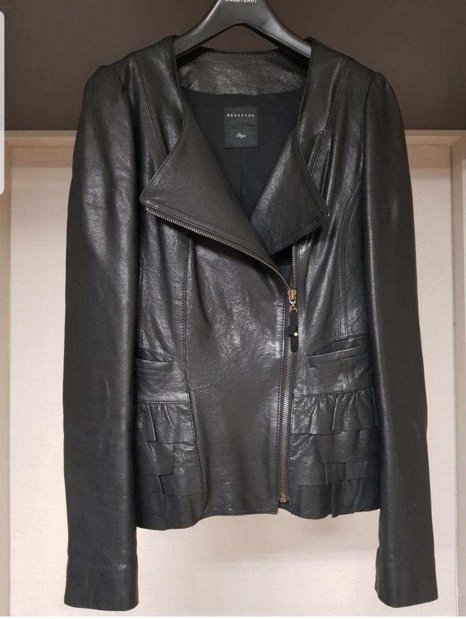 레니본 러플디자인 양가죽자켓(택포)