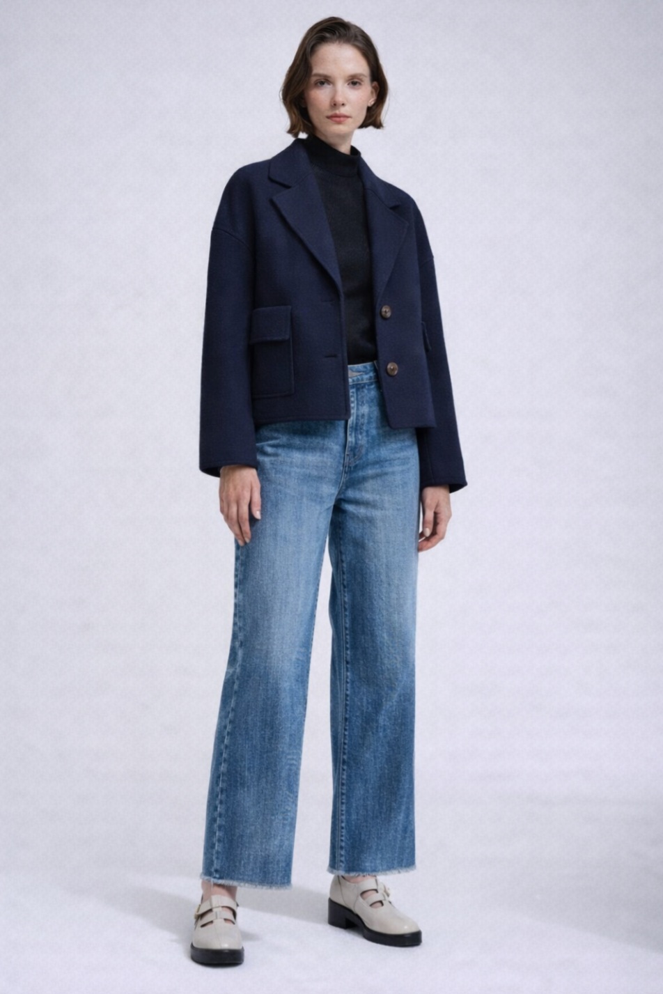 (다크네이비색상 판매) 마쥬 간절기 숏코트 2사이즈