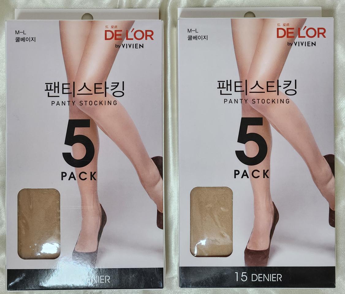 드 로르 쿨베이지 팬티스타킹 5족 2세트